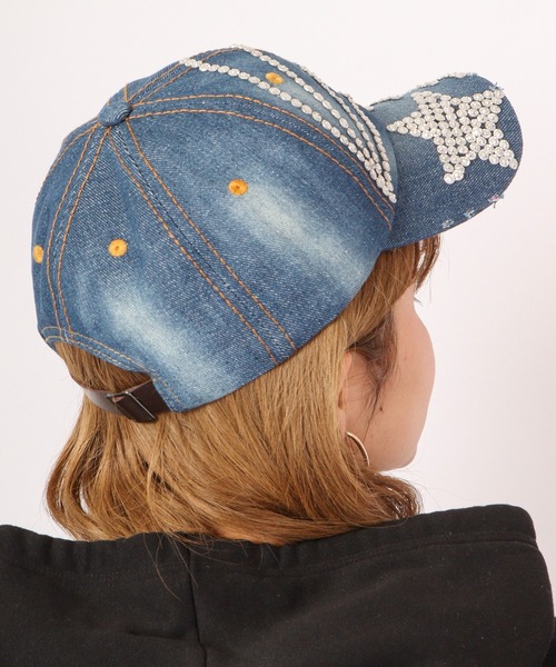 DIESEL ブラックキャップ ストーン装飾 C-BRAFF Baseball cap with embroidered patches｜ブラック