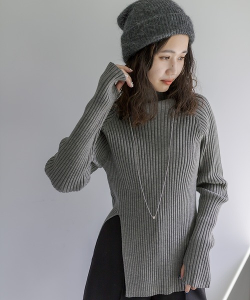 mystic（ミスティック）の「アンゴラ混ニット帽（ハット・レディース・チャコールグレー/オフホワイト/ブラック・FREE）」の20枚目の写真