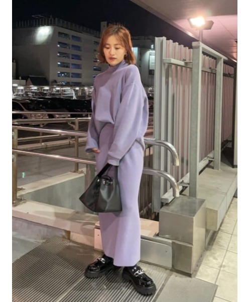 MOUSSY（マウジー）の「HALF MILANO KNIT トップス（ニット/セーター・レディース・パープル/ブラウン/ライトベージュ/ブラック・FREE）」の19枚目の写真