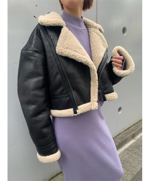 MOUSSY（マウジー）の「HALF MILANO KNIT トップス（ニット/セーター・レディース・パープル/ブラウン/ライトベージュ/ブラック・FREE）」の18枚目の写真