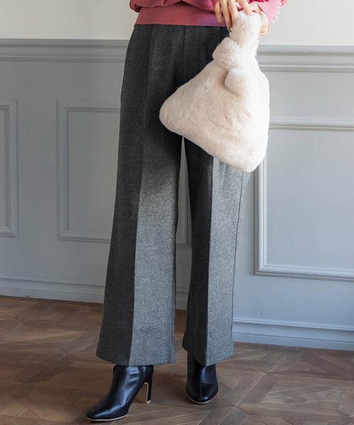 coca(coca)(コカ)の「ウールタッチワイドパンツ(その他パンツ・レディース・ブラウン/チャコール・M/L)」の1枚目の写真