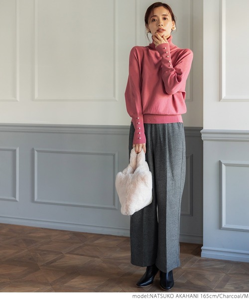 coca(coca)(コカ)の「ウールタッチワイドパンツ(その他パンツ・レディース・ブラウン/チャコール・M/L)」の3枚目の写真