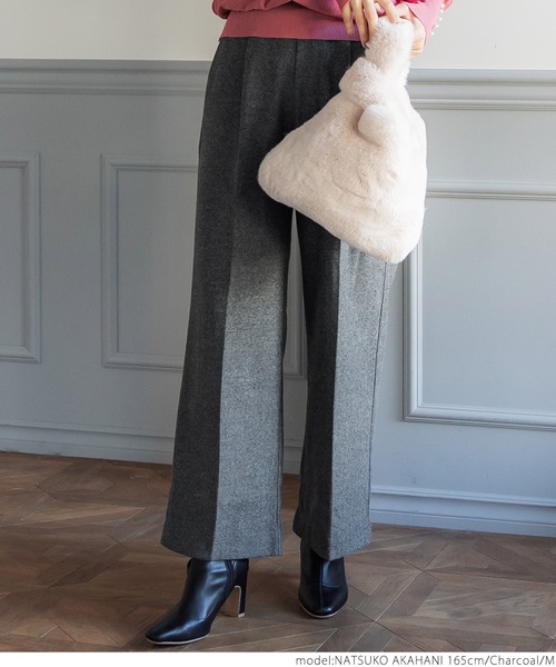 coca(coca)(コカ)の「ウールタッチワイドパンツ(その他パンツ・レディース・ブラウン/チャコール・M/L)」の4枚目の写真