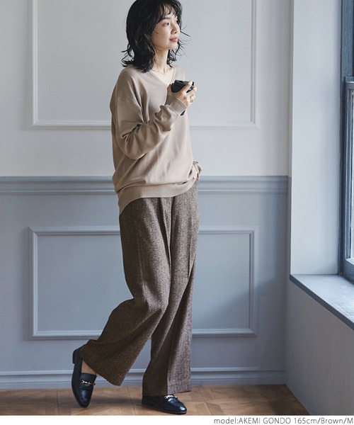 coca(coca)(コカ)の「ウールタッチワイドパンツ(その他パンツ・レディース・ブラウン/チャコール・M/L)」の10枚目の写真