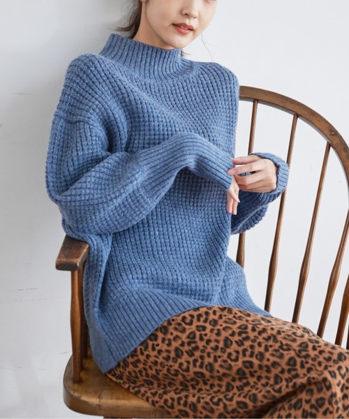 FREE'S MART（フリーズマート）の「◆ワッフルハイネックルーズニット（ニット/セーター・レディース・ホワイト/ブラウン/ブルー・FREE）」の22枚目の写真