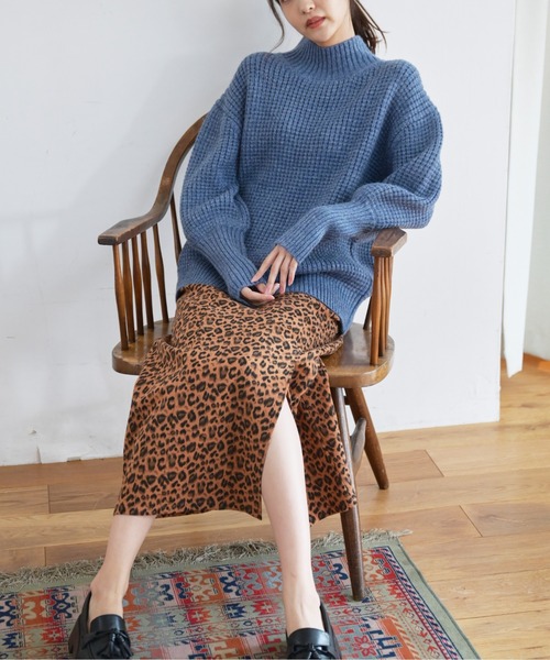 FREE'S MART（フリーズマート）の「◆ワッフルハイネックルーズニット（ニット/セーター・レディース・ホワイト/ブラウン/ブルー・FREE）」の14枚目の写真