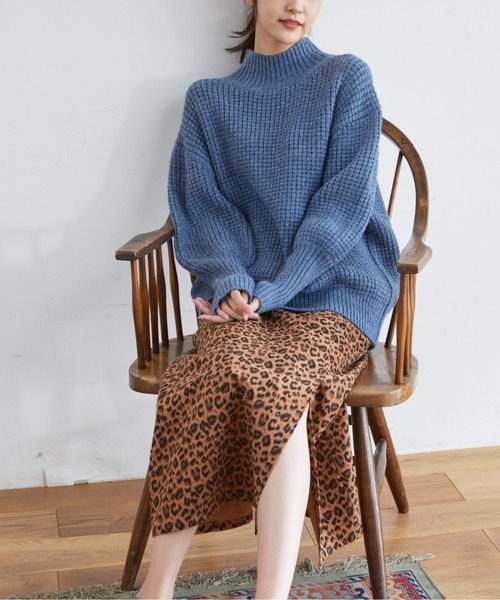 FREE'S MART（フリーズマート）の「◆ワッフルハイネックルーズニット（ニット/セーター・レディース・ホワイト/ブラウン/ブルー・FREE）」の20枚目の写真