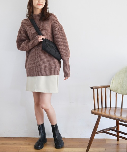 FREE'S MART（フリーズマート）の「◆ワッフルハイネックルーズニット（ニット/セーター・レディース・ホワイト/ブラウン/ブルー・FREE）」の11枚目の写真