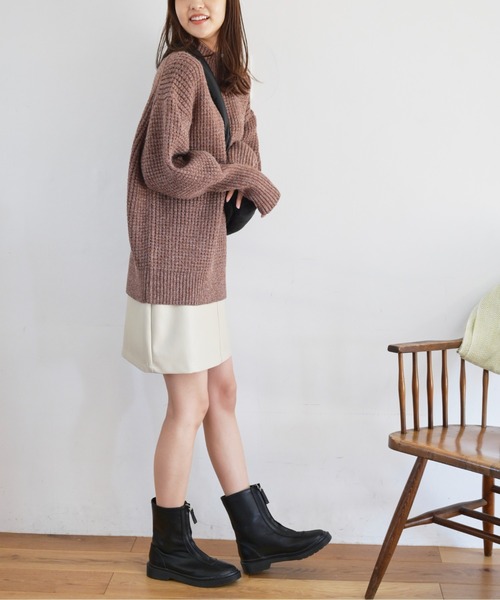 FREE'S MART（フリーズマート）の「◆ワッフルハイネックルーズニット（ニット/セーター・レディース・ホワイト/ブラウン/ブルー・FREE）」の18枚目の写真