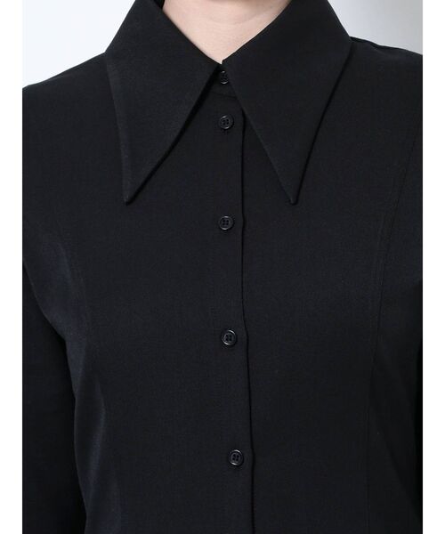 EMODA（エモダ）の「シェイプミニマルシャツワンピース（ワンピース・レディース・ネイビー/ホワイト/ブラック・FREE）」の16枚目の写真