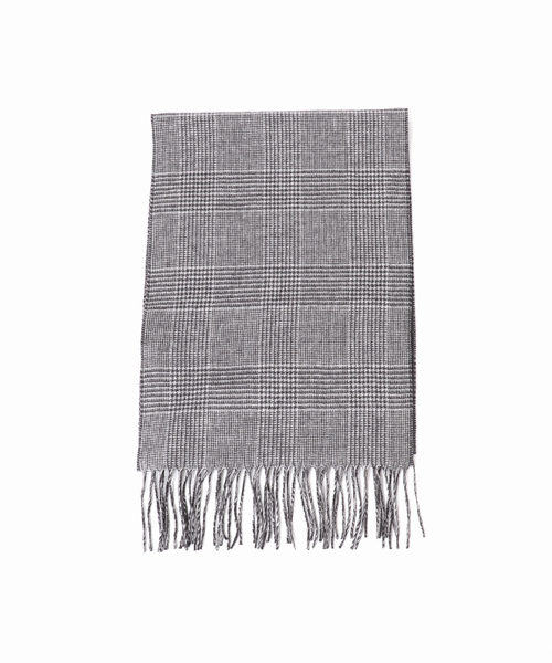 PIACENZA（ピアチェンツァ）の「【PIACENZA】DALLAS シルクカシミヤ Wフェイス グレンチェック マフラー（マフラー・メンズ・チャコールグレー/コバルトブルー・FREE）」の7枚目の写真