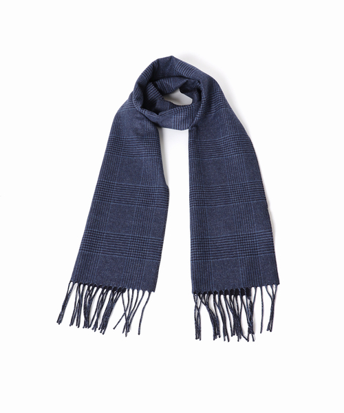 PIACENZA（ピアチェンツァ）の「【PIACENZA】DALLAS シルクカシミヤ Wフェイス グレンチェック マフラー（マフラー・メンズ・チャコールグレー/コバルトブルー・FREE）」の9枚目の写真