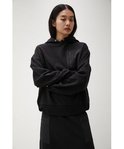 AZUL by moussy(アズールバイマウジー)の「QUILTED DETAIL HOODIE/キルティングディテールフーディ(パーカー・レディース・ブラック/カーキ/アイボリー・MEDIUM/SMALL)」の15枚目の写真