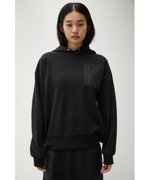 AZUL by moussy(アズールバイマウジー)の「QUILTED DETAIL HOODIE/キルティングディテールフーディ(パーカー・レディース・ブラック/カーキ/アイボリー・MEDIUM/SMALL)」の17枚目の写真