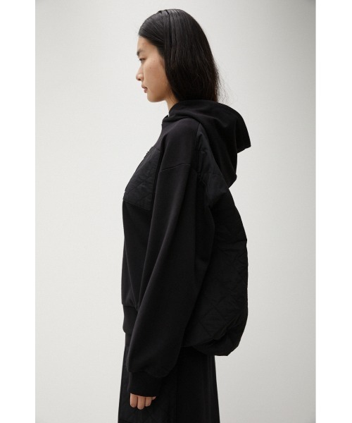 AZUL by moussy(アズールバイマウジー)の「QUILTED DETAIL HOODIE/キルティングディテールフーディ(パーカー・レディース・ブラック/カーキ/アイボリー・MEDIUM/SMALL)」の18枚目の写真
