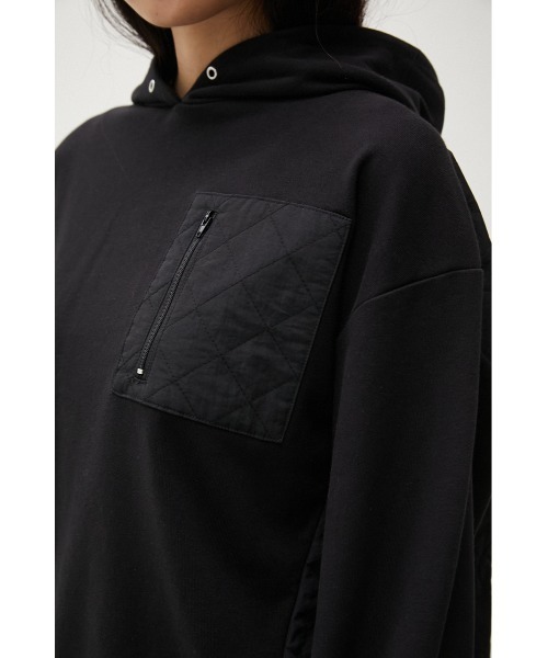 AZUL by moussy(アズールバイマウジー)の「QUILTED DETAIL HOODIE/キルティングディテールフーディ(パーカー・レディース・ブラック/カーキ/アイボリー・MEDIUM/SMALL)」の20枚目の写真