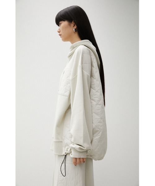 AZUL by moussy(アズールバイマウジー)の「QUILTED DETAIL HOODIE/キルティングディテールフーディ(パーカー・レディース・ブラック/カーキ/アイボリー・MEDIUM/SMALL)」の9枚目の写真