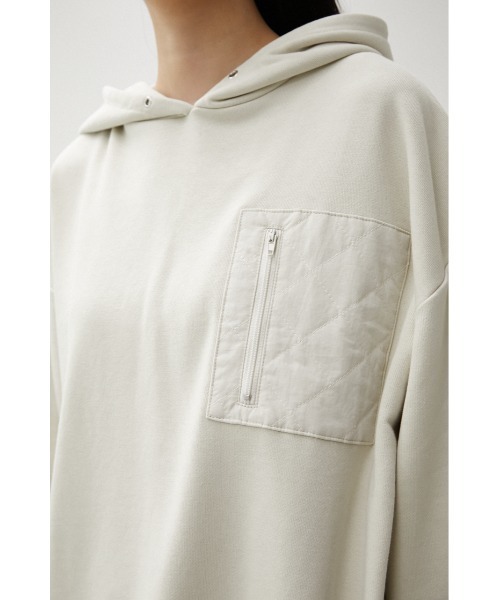AZUL by moussy(アズールバイマウジー)の「QUILTED DETAIL HOODIE/キルティングディテールフーディ(パーカー・レディース・ブラック/カーキ/アイボリー・MEDIUM/SMALL)」の11枚目の写真