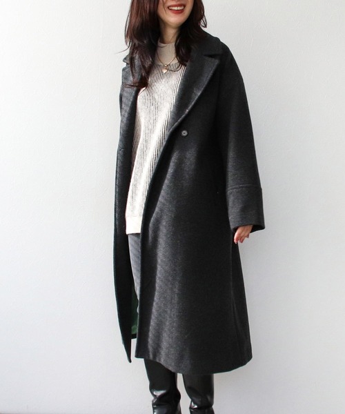 Three Four Time（ｽﾘｰﾌｫｰﾀｲﾑ）の「ドロップビックカラーコート（チェスターコート・レディース・サックスブルー/チャコールグレー・FREE）」の8枚目の写真