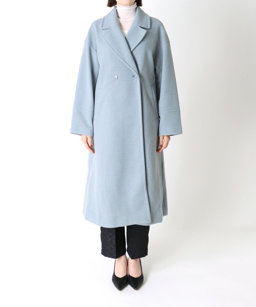 Three Four Time（ｽﾘｰﾌｫｰﾀｲﾑ）の「ドロップビックカラーコート（チェスターコート・レディース・サックスブルー/チャコールグレー・FREE）」の11枚目の写真