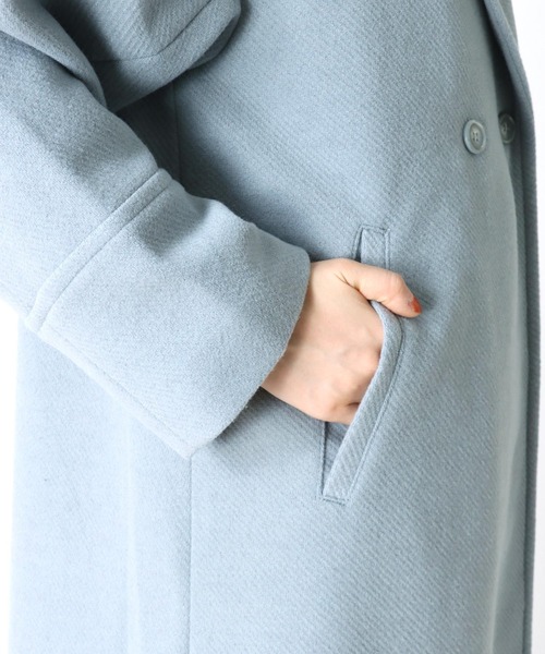 Three Four Time（ｽﾘｰﾌｫｰﾀｲﾑ）の「ドロップビックカラーコート（チェスターコート・レディース・サックスブルー/チャコールグレー・FREE）」の15枚目の写真