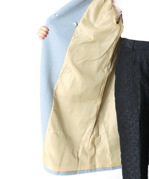 Three Four Time（ｽﾘｰﾌｫｰﾀｲﾑ）の「ドロップビックカラーコート（チェスターコート・レディース・サックスブルー/チャコールグレー・FREE）」の18枚目の写真