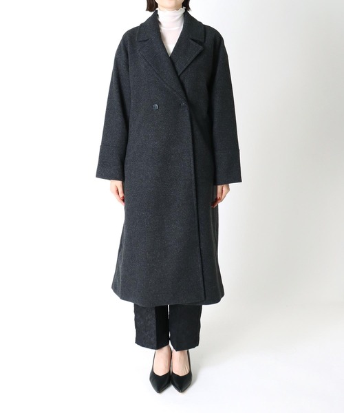 Three Four Time（ｽﾘｰﾌｫｰﾀｲﾑ）の「ドロップビックカラーコート（チェスターコート・レディース・サックスブルー/チャコールグレー・FREE）」の19枚目の写真