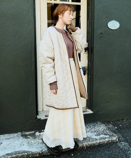 Crisp(クリスプ)の「リバーシブルミリタリーボアコート(その他アウター・レディース・ベージュ/ブラウン・FREE)」の12枚目の写真