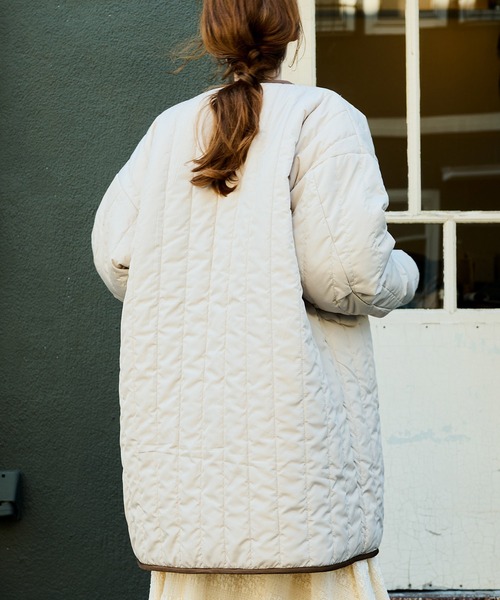 Crisp(クリスプ)の「リバーシブルミリタリーボアコート(その他アウター・レディース・ベージュ/ブラウン・FREE)」の15枚目の写真