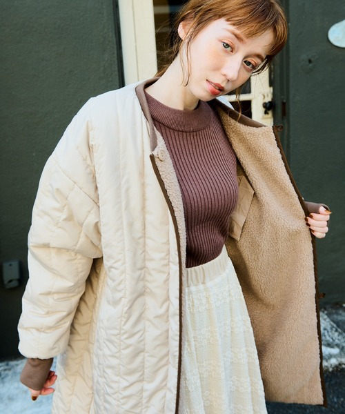 Crisp(クリスプ)の「リバーシブルミリタリーボアコート(その他アウター・レディース・ベージュ/ブラウン・FREE)」の18枚目の写真