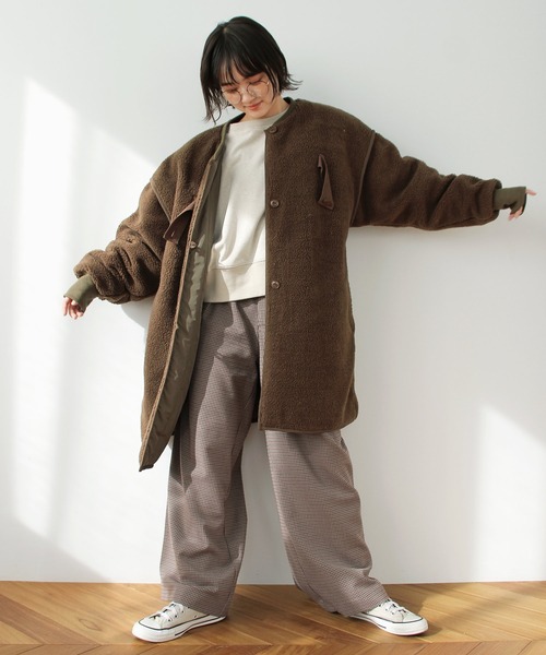 Crisp(クリスプ)の「リバーシブルミリタリーボアコート(その他アウター・レディース・ベージュ/ブラウン・FREE)」の20枚目の写真