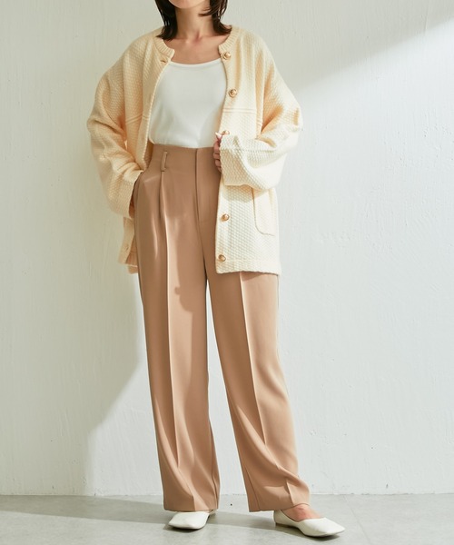 COLLAGE GALLARDAGALANTE(コラージュガリャルダガランテ)の「トリアセジョーゼットワイドパンツ(スラックス・レディース・ホワイト/ベージュ/ライム・1/0)」の10枚目の写真