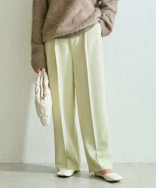 COLLAGE GALLARDAGALANTE(コラージュガリャルダガランテ)の「トリアセジョーゼットワイドパンツ(スラックス・レディース・ホワイト/ベージュ/ライム・1/0)」の11枚目の写真