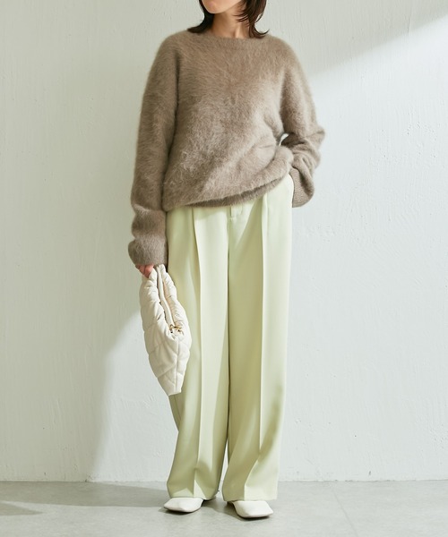 COLLAGE GALLARDAGALANTE(コラージュガリャルダガランテ)の「トリアセジョーゼットワイドパンツ(スラックス・レディース・ホワイト/ベージュ/ライム・1/0)」の12枚目の写真