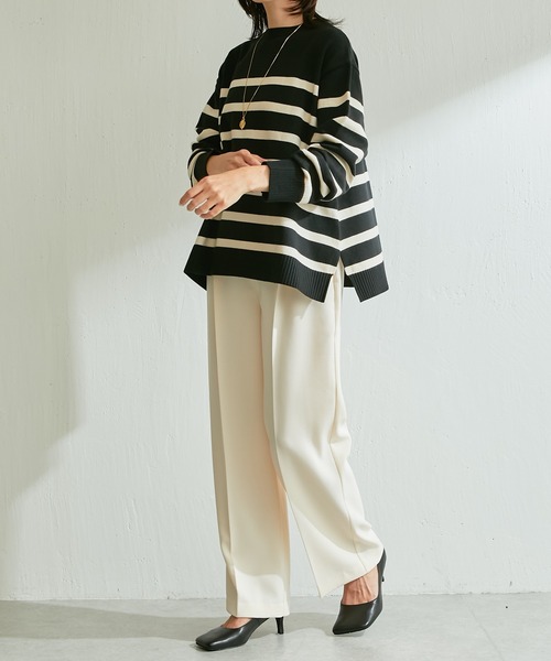 COLLAGE GALLARDAGALANTE(コラージュガリャルダガランテ)の「トリアセジョーゼットワイドパンツ(スラックス・レディース・ホワイト/ベージュ/ライム・1/0)」の17枚目の写真