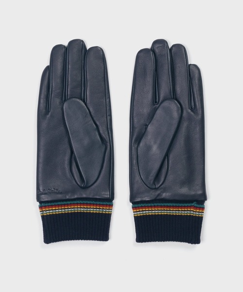 Paul Smith】 シグネチャーストライ プパイピング レザーグローブ Paul