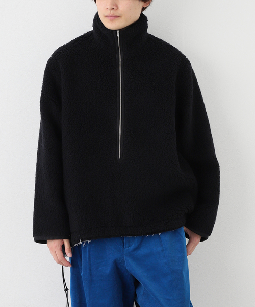 CAMIEL FORTGENS(カミエル フォートへンス)の「【CAMIEL FORTGENS / カミエル・フォートヘンス】FLEECE ANORAK WOOL(ブルゾン・メンズ・ネイビー・MEDIUM)」の1枚目の写真