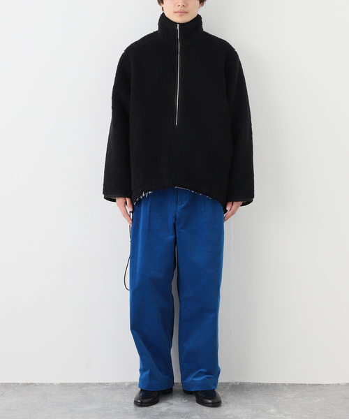CAMIEL FORTGENS(カミエル フォートへンス)の「【CAMIEL FORTGENS / カミエル・フォートヘンス】FLEECE ANORAK WOOL(ブルゾン・メンズ・ネイビー・MEDIUM)」の2枚目の写真
