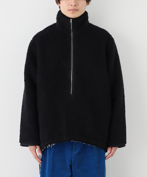 CAMIEL FORTGENS(カミエル フォートへンス)の「【CAMIEL FORTGENS / カミエル・フォートヘンス】FLEECE ANORAK WOOL(ブルゾン・メンズ・ネイビー・MEDIUM)」の3枚目の写真