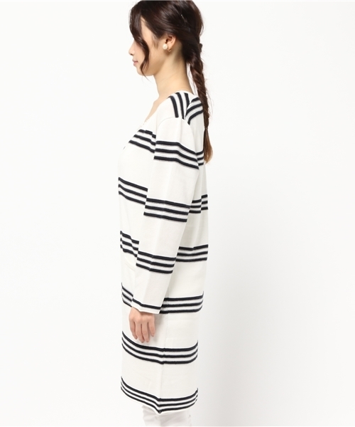 ROSE BUD（ローズバッド）の「(P.P)R9151-184MU LONG KNIT CARDIGAN（カーディガン/ボレロ・レディース・ホワイト×ネイビー/オフホワイト/トップグレー・ONE SIZE）」の8枚目の写真