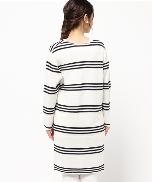 ROSE BUD（ローズバッド）の「(P.P)R9151-184MU LONG KNIT CARDIGAN（カーディガン/ボレロ・レディース・ホワイト×ネイビー/オフホワイト/トップグレー・ONE SIZE）」の7枚目の写真