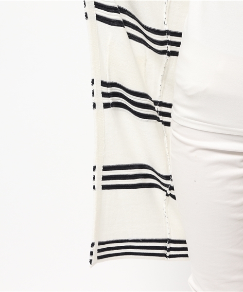 ROSE BUD（ローズバッド）の「(P.P)R9151-184MU LONG KNIT CARDIGAN（カーディガン/ボレロ・レディース・ホワイト×ネイビー/オフホワイト/トップグレー・ONE SIZE）」の10枚目の写真