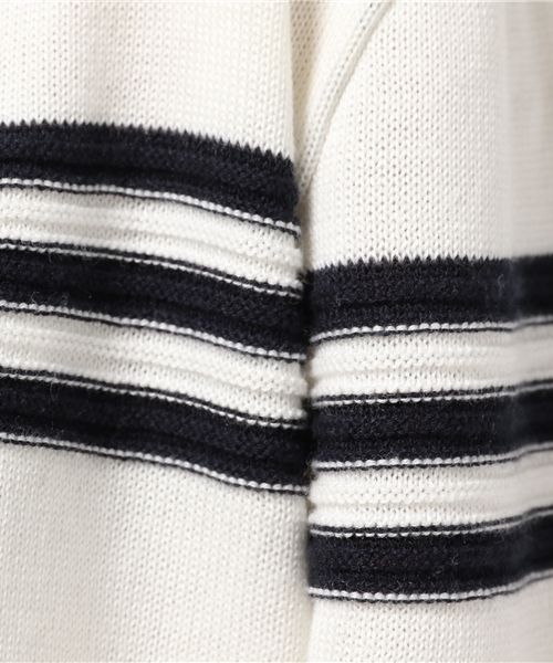 ROSE BUD（ローズバッド）の「(P.P)R9151-184MU LONG KNIT CARDIGAN（カーディガン/ボレロ・レディース・ホワイト×ネイビー/オフホワイト/トップグレー・ONE SIZE）」の9枚目の写真