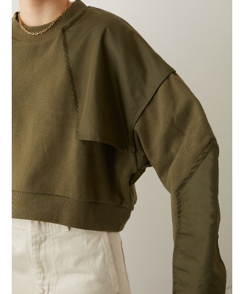 LA PEAU DE GEM（ラポドゥジェム）の「【LA PEAU DE GEM】ナイロンドッキングパーカー（パーカー・レディース・ブラック/カーキ・FREE）」の9枚目の写真