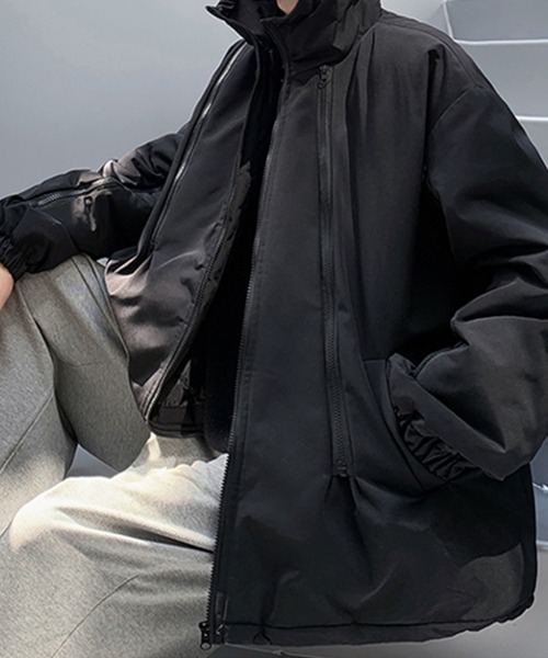 aimoha（アイモハ）の「バイカラーフーディーブルゾン（ブルゾン・メンズ・ブラック/チョコ/グレー・XX-LARGE/LARGE/X-LARGE/MEDIUM）」の15枚目の写真