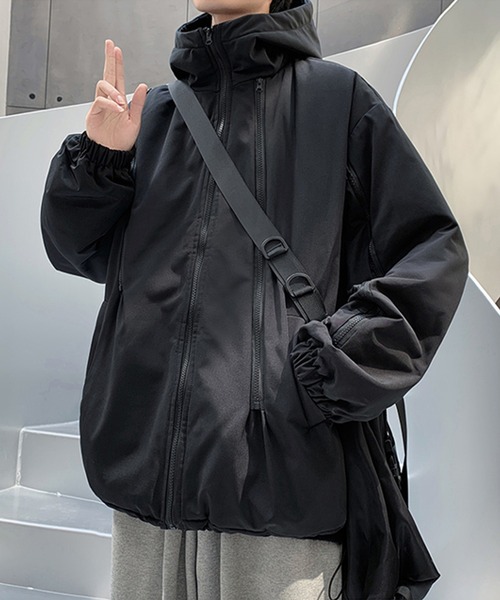 aimoha（アイモハ）の「バイカラーフーディーブルゾン（ブルゾン・メンズ・ブラック/チョコ/グレー・XX-LARGE/LARGE/X-LARGE/MEDIUM）」の16枚目の写真