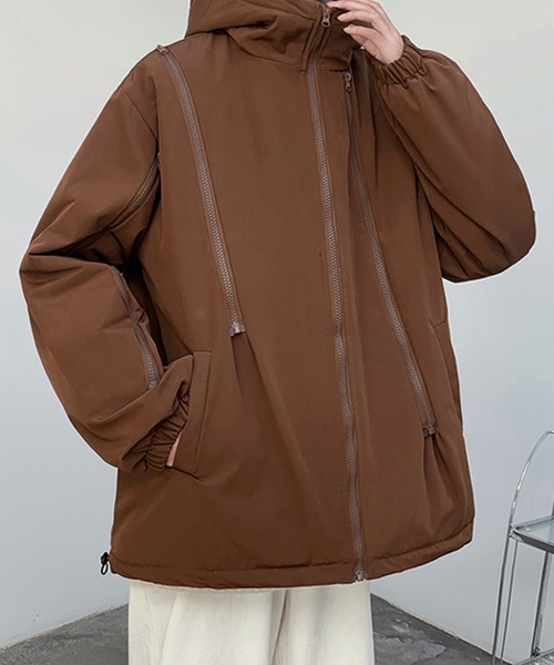 aimoha（アイモハ）の「バイカラーフーディーブルゾン（ブルゾン・メンズ・ブラック/チョコ/グレー・XX-LARGE/LARGE/X-LARGE/MEDIUM）」の20枚目の写真