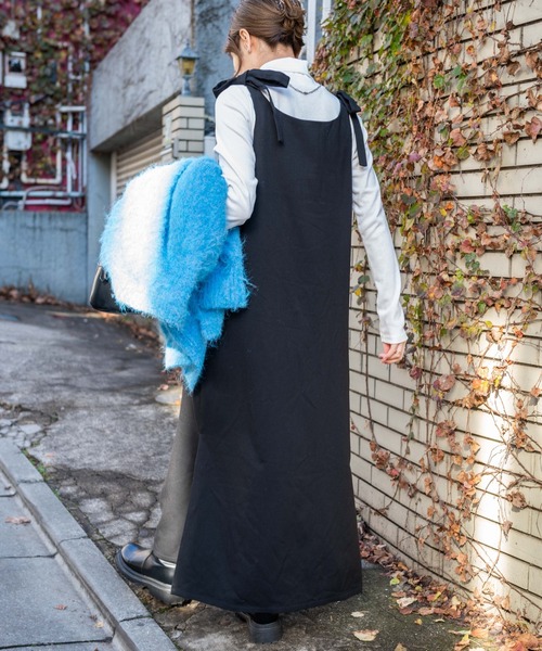 WEGO（ウィゴー）の「WEGO/ショルダーリボンキャミワンピース（ワンピース・レディース・その他1/ブラック・FREE）」の5枚目の写真