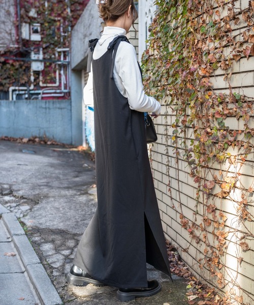 WEGO（ウィゴー）の「WEGO/ショルダーリボンキャミワンピース（ワンピース・レディース・その他1/ブラック・FREE）」の6枚目の写真