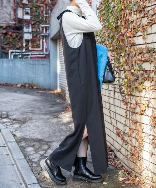 WEGO（ウィゴー）の「WEGO/ショルダーリボンキャミワンピース（ワンピース・レディース・その他1/ブラック・FREE）」の7枚目の写真